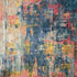 2' X 6' Blue And Yellow Abstract Power Loom Non Skid Area Rug
